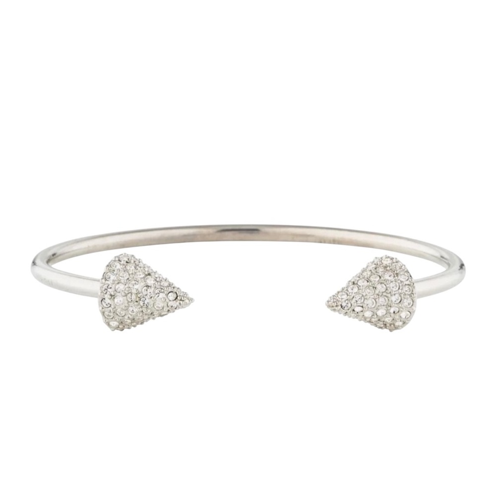 CC Skye Silver Double Header Pavé Spike Crystal Bracelet